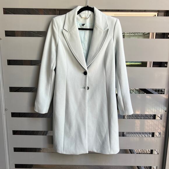 White House Black Market Baby Blue Peacoat Size S - Picture 2 of 9